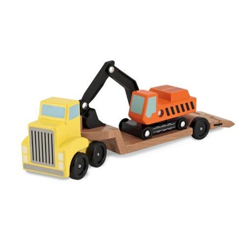 メリッサ&ダグ おもちゃ 知育玩具 4577 Melissa & Doug Trailer and Excavator Wooden Vehicle Set (3