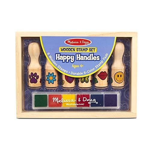 メリッサ\u0026ダグ おもちゃ 知育玩具 2407 Melissa \u0026 Doug Happy Handles Wooden Stamp Set: 6 Stamps and