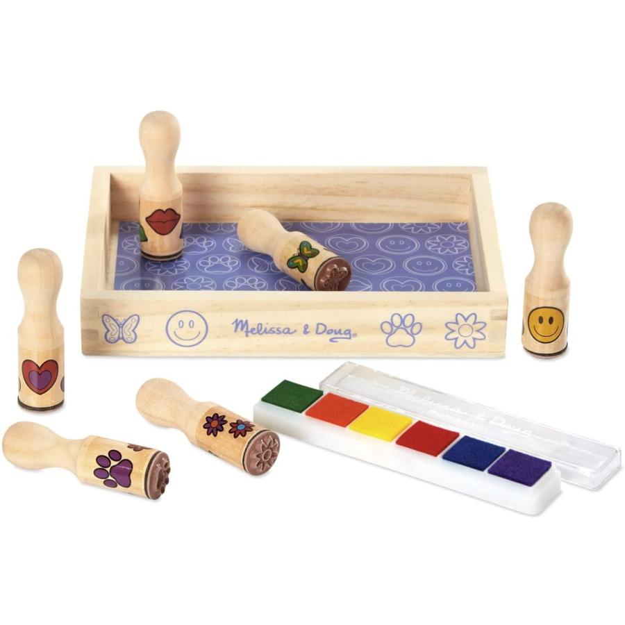 メリッサ\u0026ダグ おもちゃ 知育玩具 2407 Melissa \u0026 Doug Happy Handles Wooden Stamp Set: 6 Stamps and_4