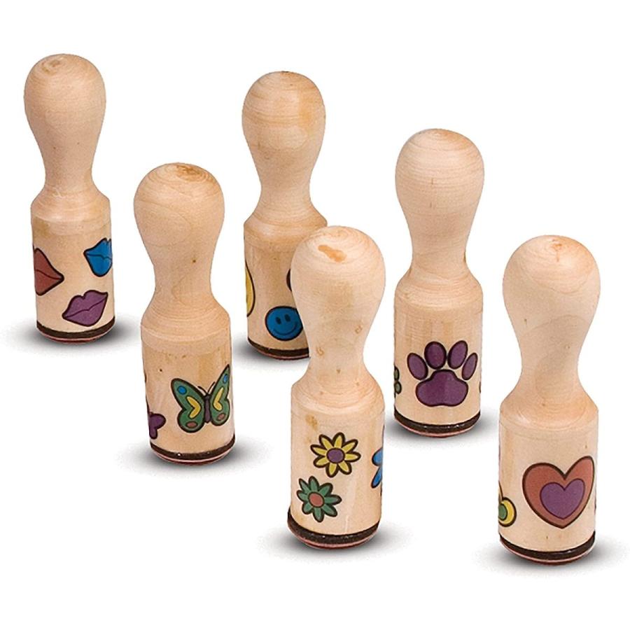 メリッサ\u0026ダグ おもちゃ 知育玩具 2407 Melissa \u0026 Doug Happy Handles Wooden Stamp Set: 6 Stamps and_7