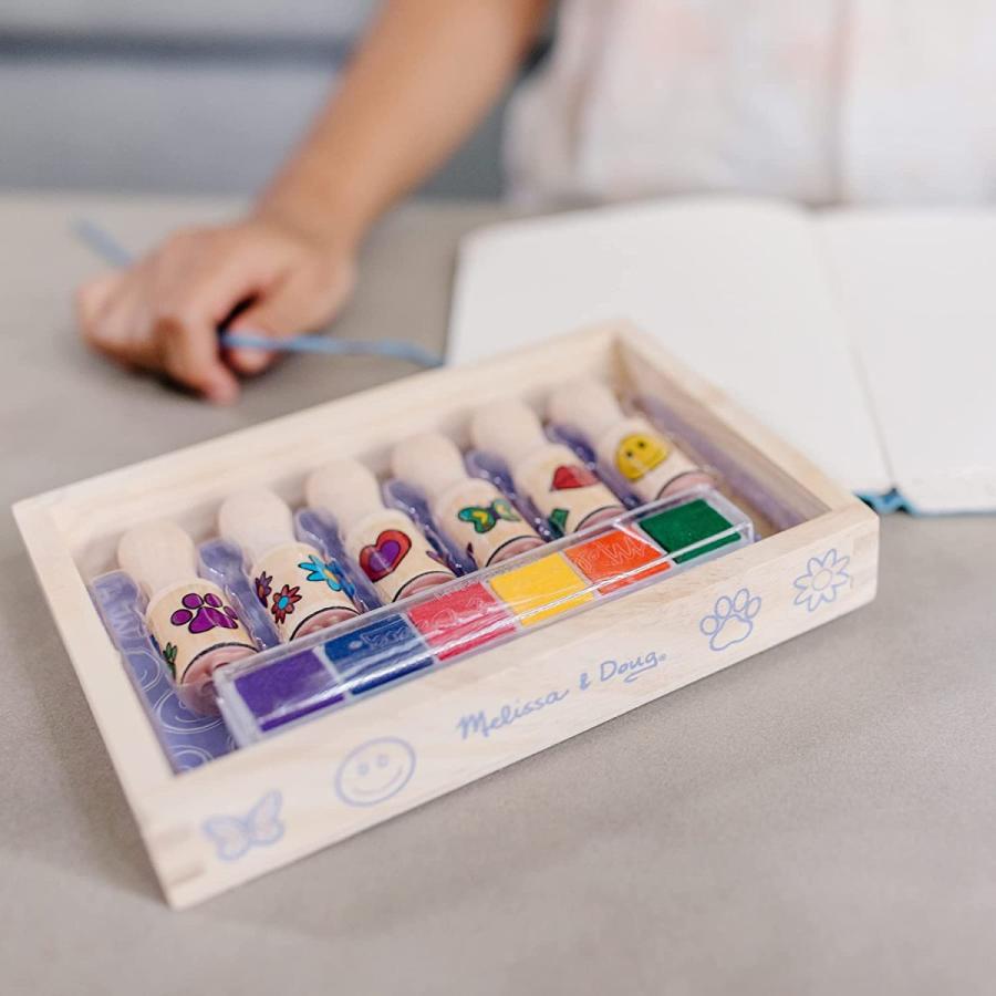 メリッサ\u0026ダグ おもちゃ 知育玩具 2407 Melissa \u0026 Doug Happy Handles Wooden Stamp Set: 6 Stamps and_8
