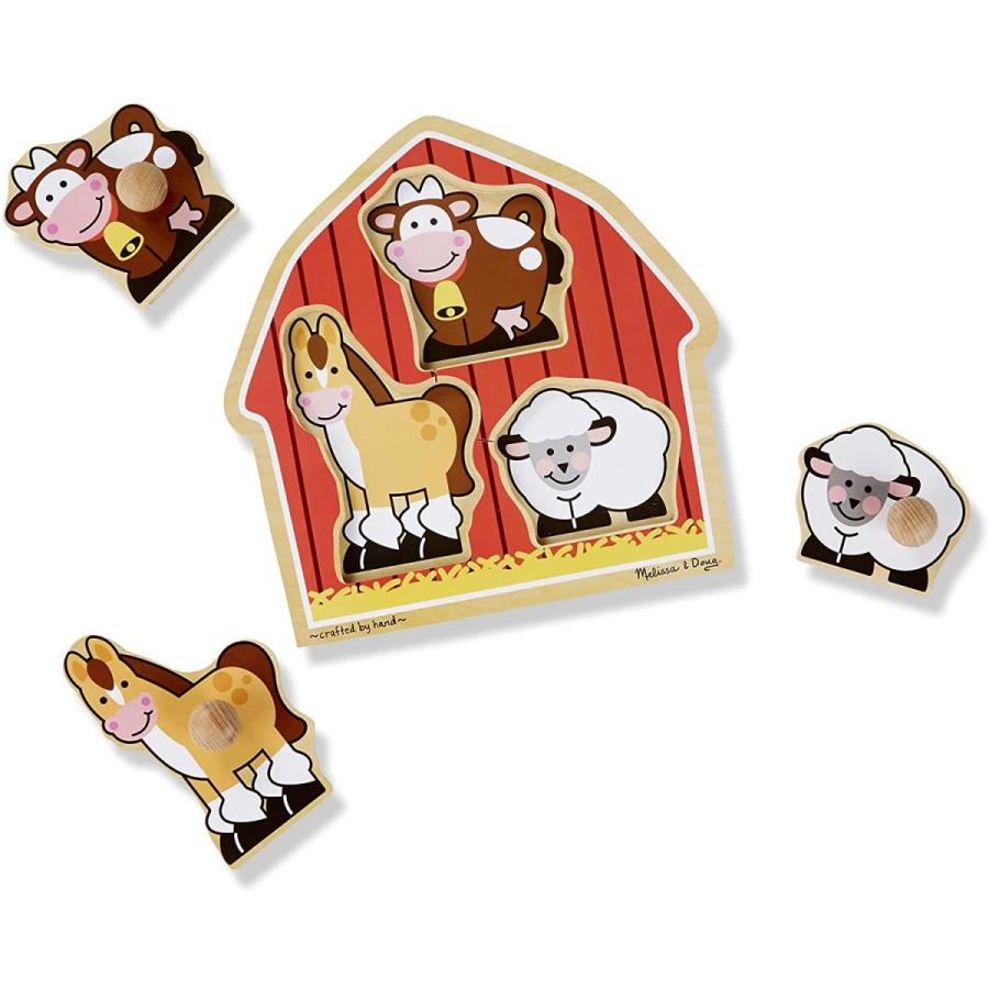 メリッサ\u0026ダグ おもちゃ 知育玩具 3520 Melissa \u0026 Doug Jumbo Knob Wooden Puzzles Set - Shapes and Bの画像