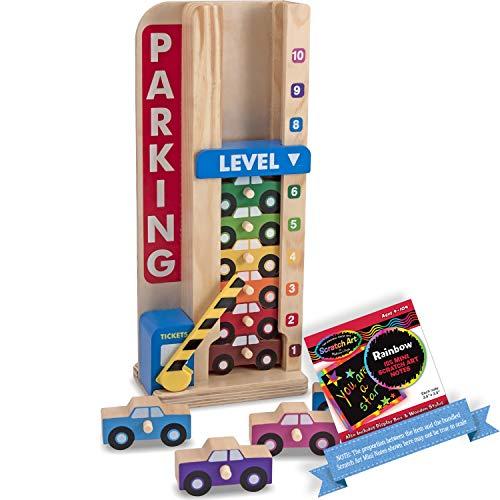 メリッサ&ダグ おもちゃ 知育玩具 Melissa & Doug Wooden Stack & Count Parking Garage Classic Toy +