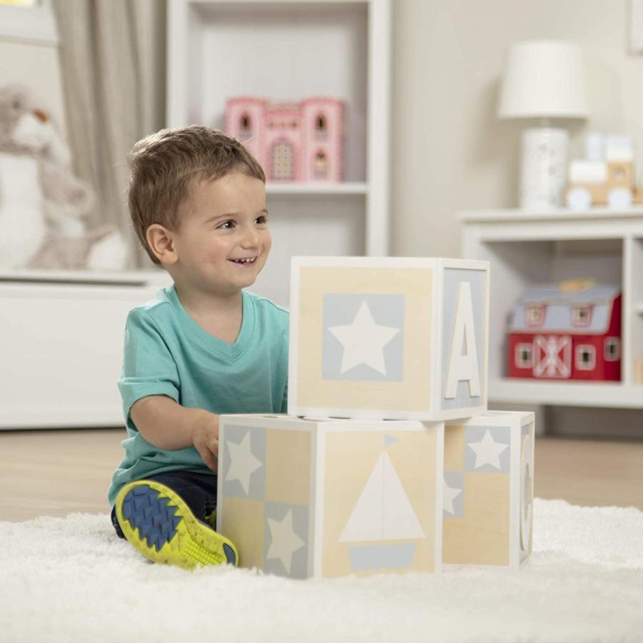 メリッサ\u0026ダグ おもちゃ 知育玩具 30542 Melissa \u0026 Doug Jumbo ABC-123 Blocks - Naturalの画像