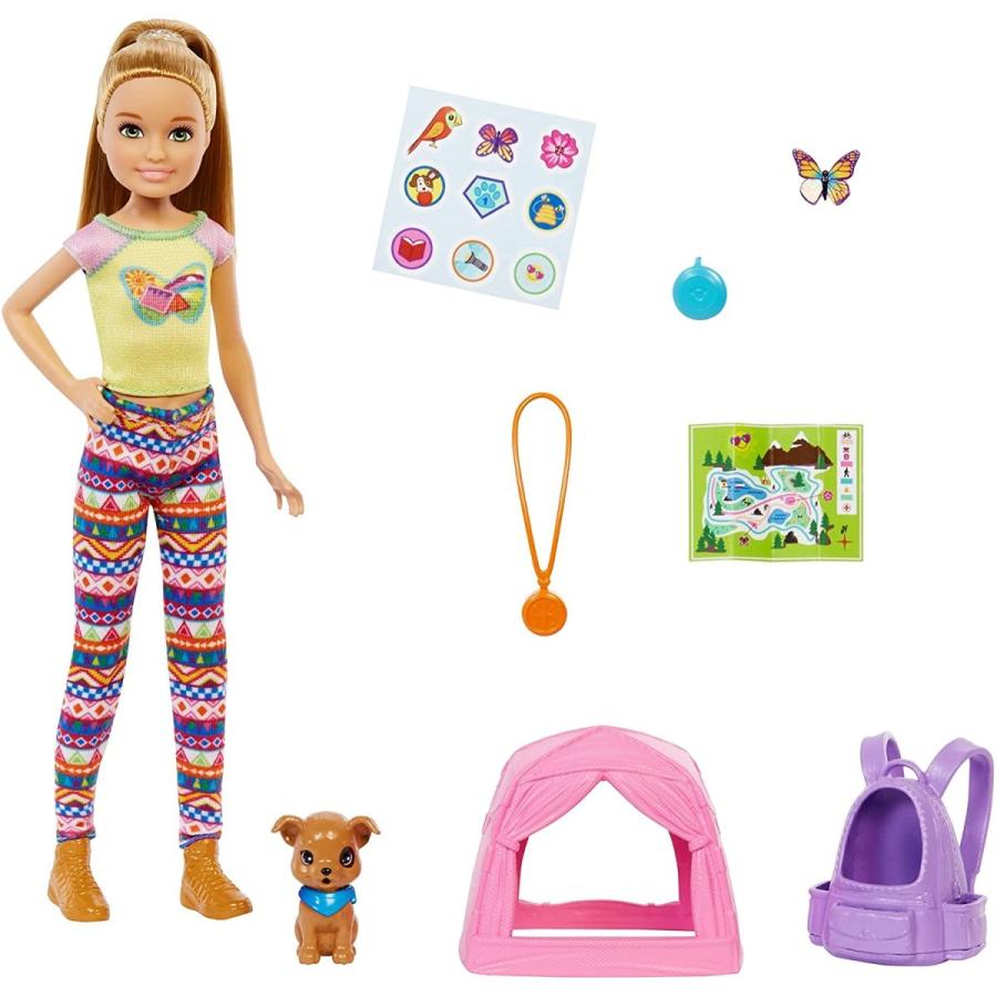 バービー バービー人形 HDF70 Barbie It Takes Two Stacie Doll & Accessories， Camping Playset with Doll