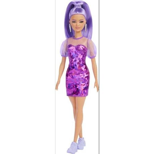 バービー バービー人形 HBV12 Barbie Fashionistas Doll, Petite, Long Purple Hair & Purple Metallic Dre