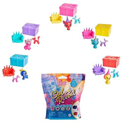 バービー バービー人形 GTT13 Barbie Color Reveal Pet, With Blue Metallic Coating \u0026 5 Surprises, Party