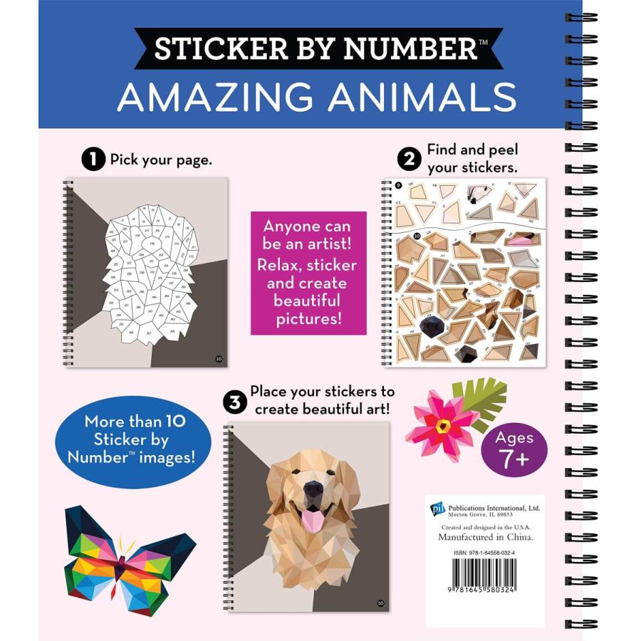 海外製絵本 知育 英語 Brain Games Sticker By Number Amazing Animals 外国の絵本 Xaagaan Com