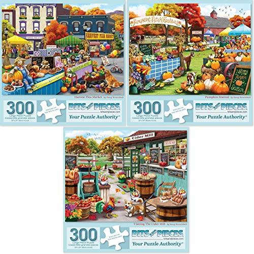 ジグソーパズル 海外製 アメリカ 40717 Bits and Pieces ? Value Set of Three 300 Piece Jigsaw Puz