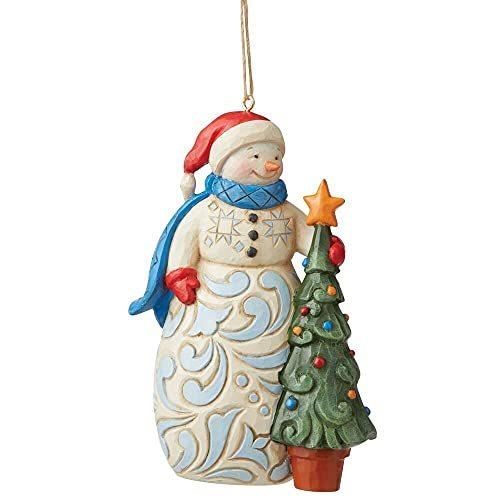 エネスコ Enesco 置物 インテリア 6009468 Jim Shore Heartwood Creek Snowman with Tree Christmas Ornam