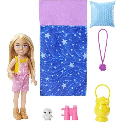 バービー バービー人形 HDF77 Barbie It Takes Two Caping Playset with Blonde Chelsea Small Doll Owl， S
