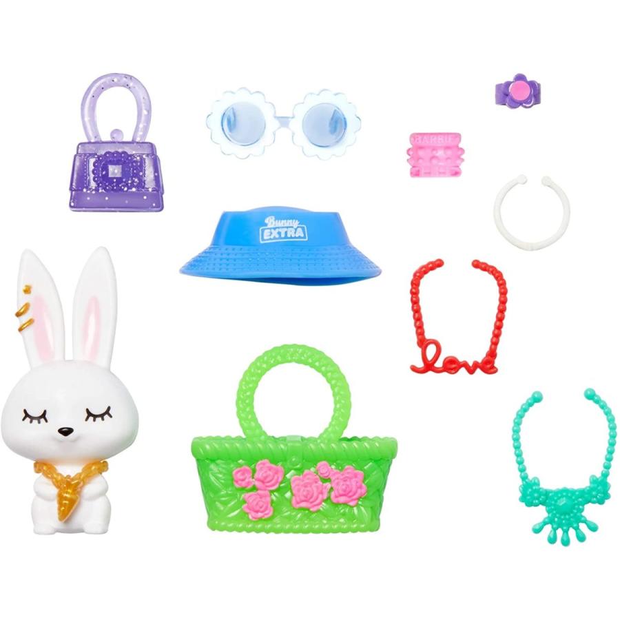 バービー バービー人形 HDJ45 Barbie Extra Doll and Accessories with Extra-Long Blonde Hair Wearing Fl_4
