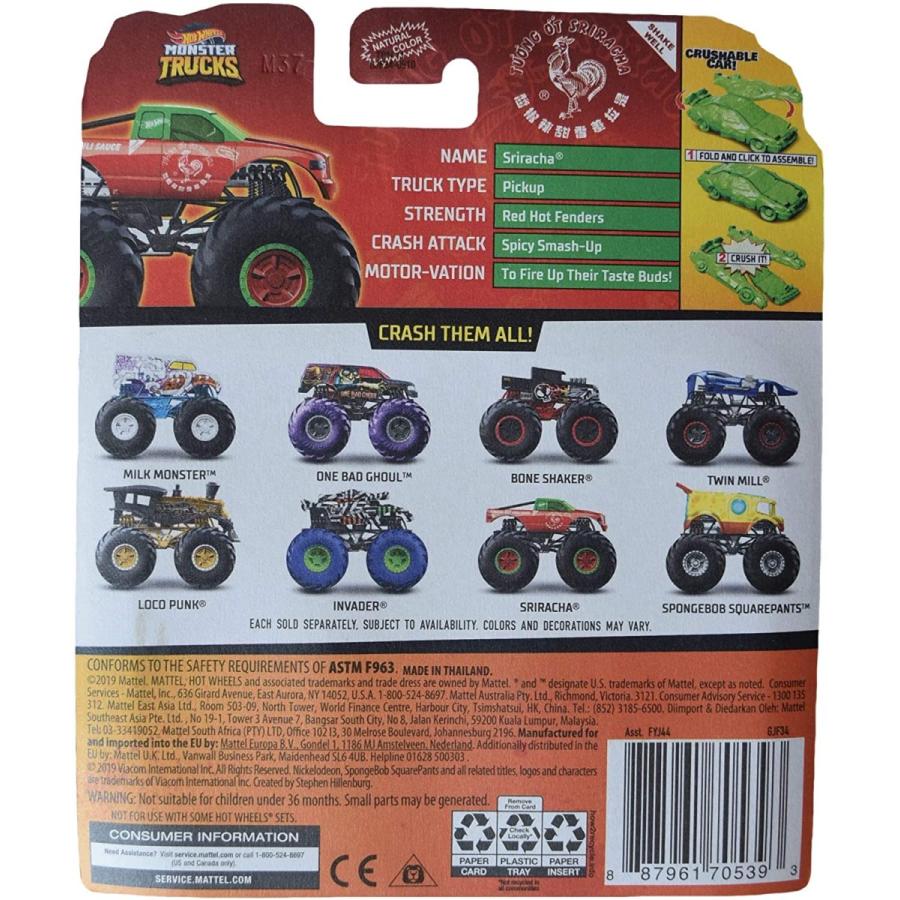 逆輸入 ホットウィール Hot Wheels モンスタートラック スリラチャ ファストフーディ1 5 ダイキャストメタ Cisama Sc Gov Br