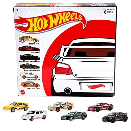 ホットウィール マテル ミニカー HDH50 Hot Wheels Japanese Multipacks of 6 Toy Cars, 1:64 Scale, A