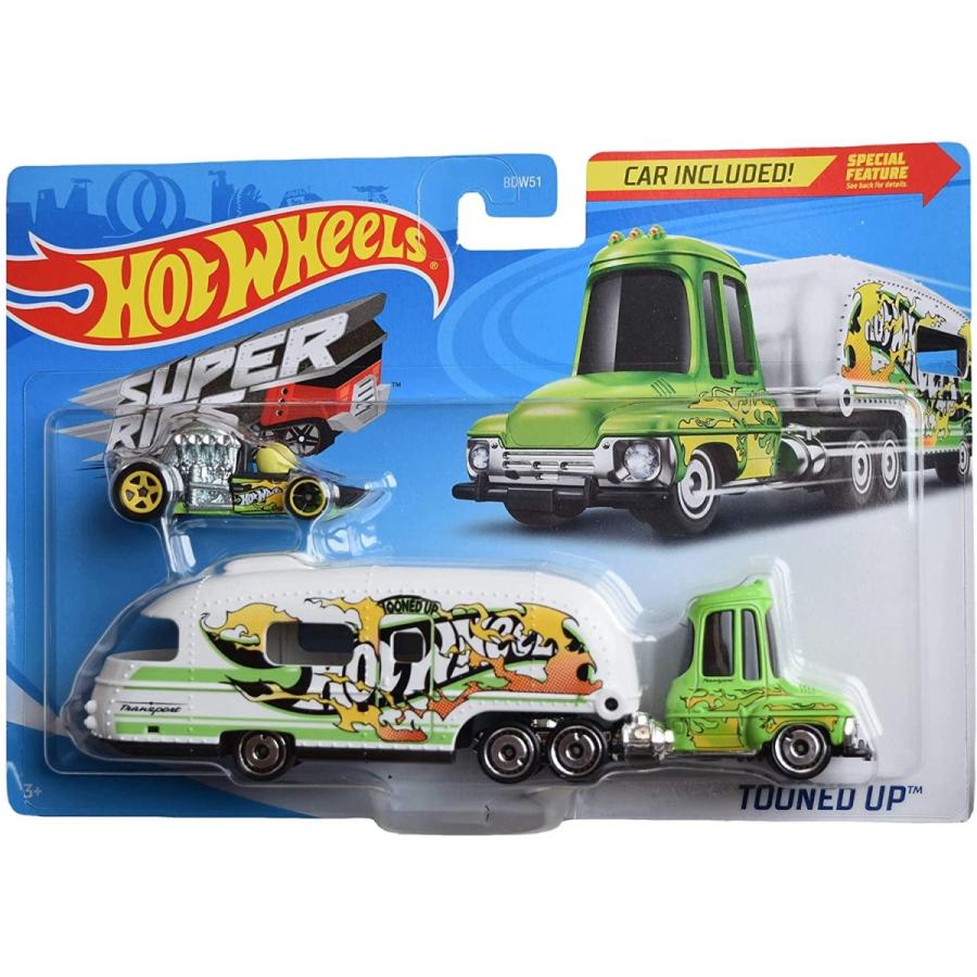 ホットウィール マテル ミニカー BDW51 Hot Wheels Super Rigs Tooned Up， [Green/White] car Included
