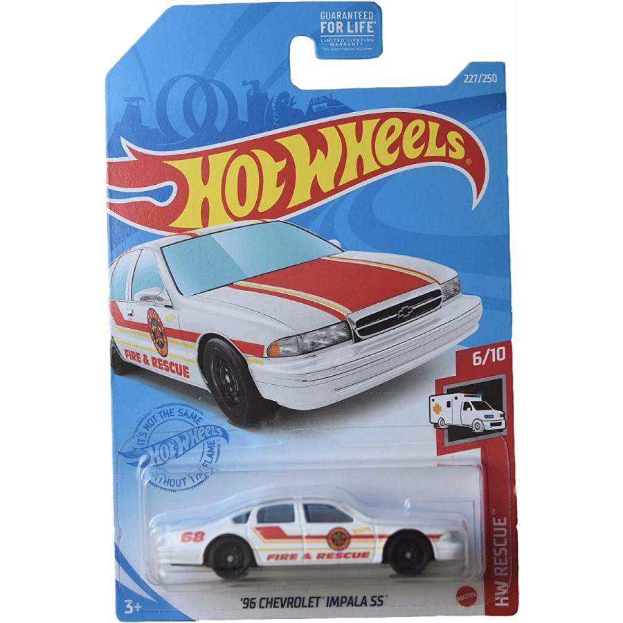 ホットウィール マテル ミニカー L2593 Hot Wheels '96 Chevrolet Impala SS, [White] 227/250 Rescue 乗り物、ミニチュア-おもちゃ