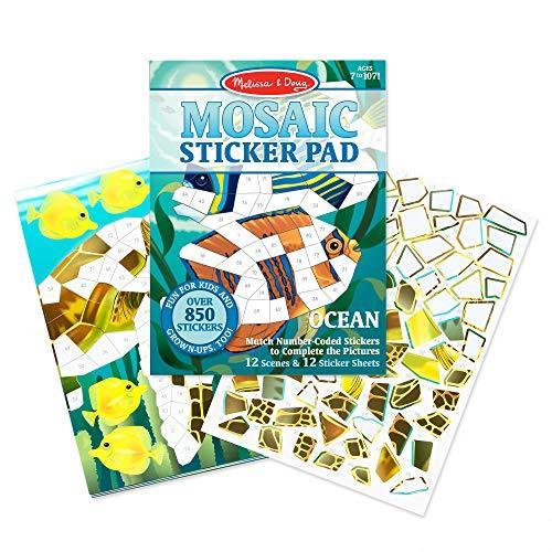 メリッサ&ダグ おもちゃ 知育玩具 30161 Melissa & Doug Mosaic Sticker Pad Ocean Animals (12 Color