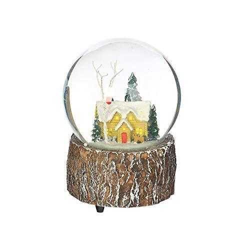 スノーグローブ 雪 置物 3WGL132-GS Glass Snow Globe Polystone Musical Water Globe with Christmas Hous