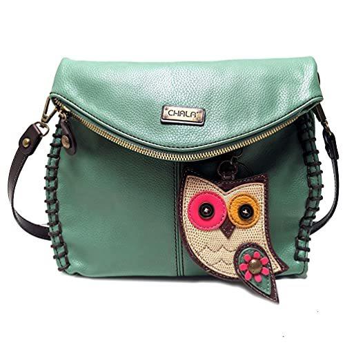 chala バッグ パッチ Chala Charming Teal Crossbody Bag With Flap Top and Zipper or Shoulder Handbag (Coin