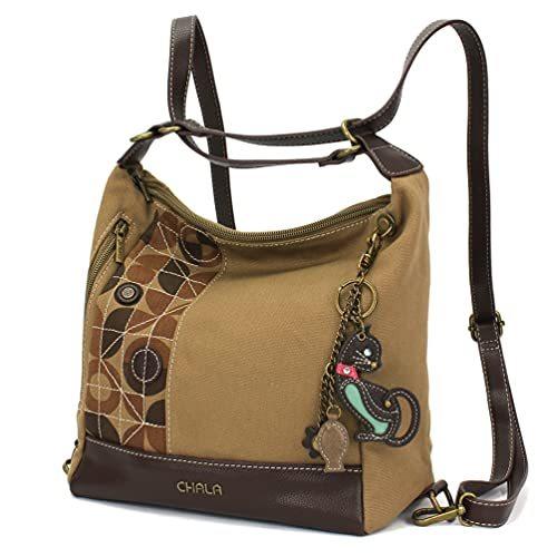 chala バッグ パッチ CHALA Retro Convertible Purse - Mini Keychain Cat - Olive