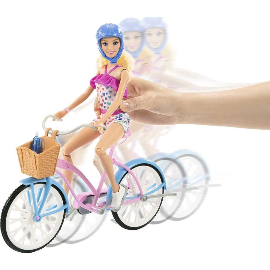 バービー バービー人形 HBY28 Barbie Doll and Bike Playset with Doll (11.5 in， Blonde)， Bicycle with R_2