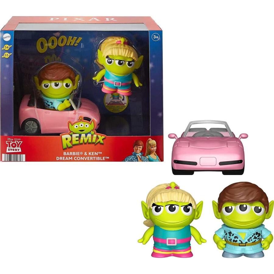 バービー バービー人形 HDC24 Mattel Pixar Alien Action Figures 2-Pack, Barbie and Ken Remix Figures w