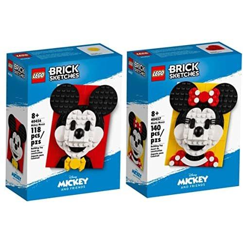 レゴ 673419333849 LEGO Brick Sketches Mickey (40456) & Minnie Mouse (40457) Exclusive Bundle｜maniacs-shop