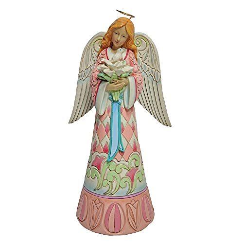 エネスコ Enesco 置物 インテリア 6010279 Enesco Jim Shore Heartwood Creek Easter Angel Holding Lilie
