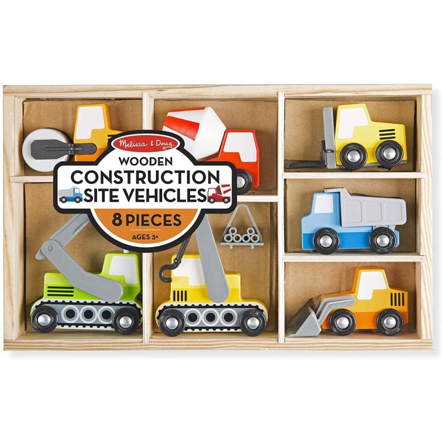 メリッサ&ダグ おもちゃ 知育玩具 3180 Melissa & Doug Wooden Construction Site Vehicles with Woode
