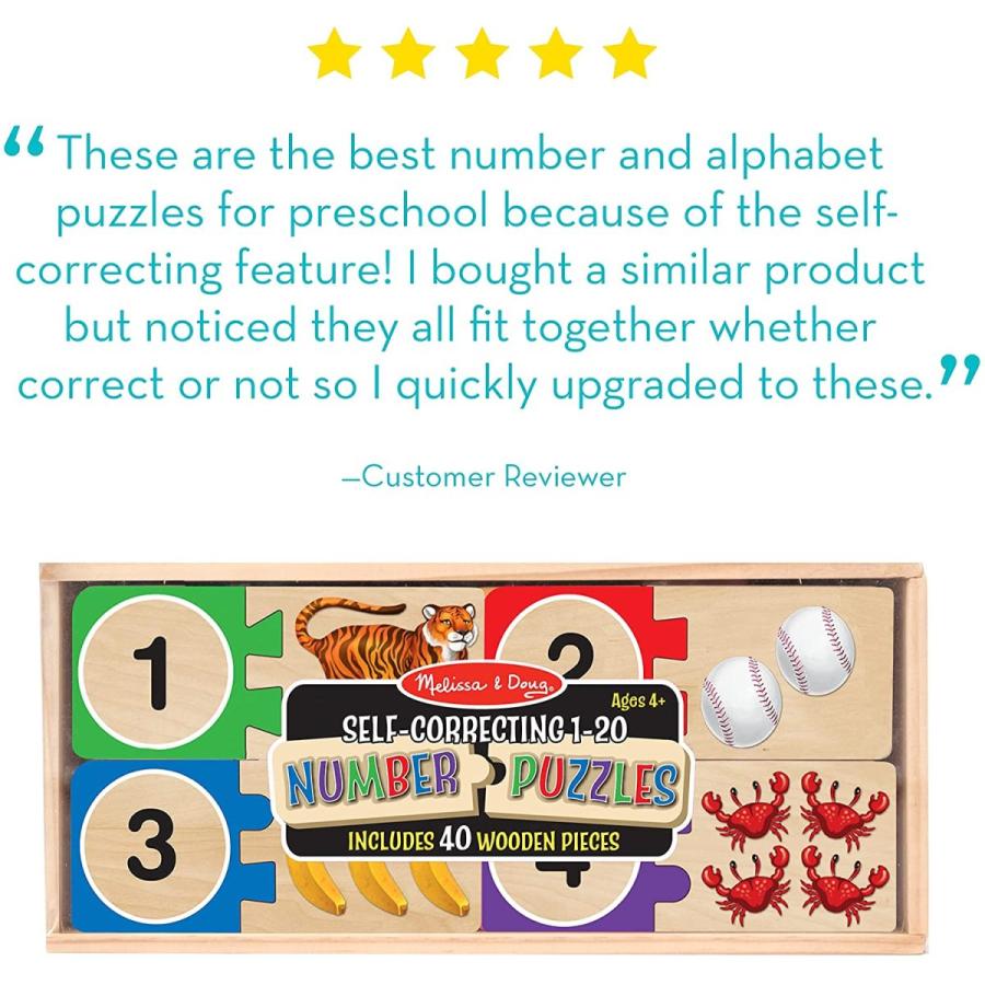 メリッサ&ダグ おもちゃ 知育玩具 MND2542 Melissa & Doug Self-Correcting Wooden Number Puzzles wit_4