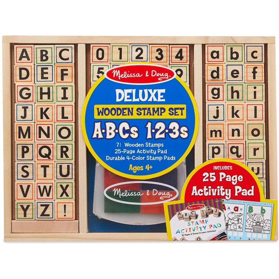 メリッサ&ダグ おもちゃ 知育玩具 30118 Melissa & Doug Deluxe Letters and Numbers Wooden Stamp Set