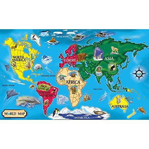 メリッサ&ダグ おもちゃ 知育玩具 MND446 Melissa & Doug World Map Jumbo Jigsaw Floor Puzzle (33 pc