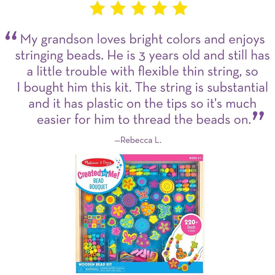 メリッサ&ダグ おもちゃ 知育玩具 4169 Melissa & Doug Created by Me! Bead Bouquet， Deluxe Wooden J