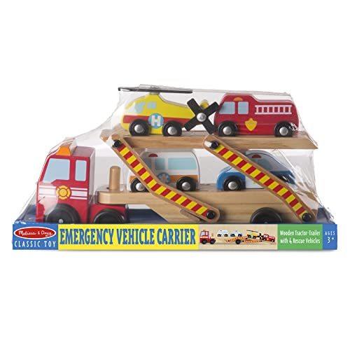 メリッサ&ダグ おもちゃ 知育玩具 4610 Melissa & Doug Wooden Emergency Vehicle Carrier Truck With