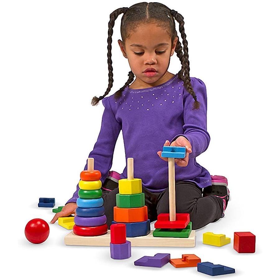 メリッサ\u0026ダグ おもちゃ 知育玩具 0567 Melissa \u0026 Doug 25-Piece Wooden Geometric Stacker Toddler To