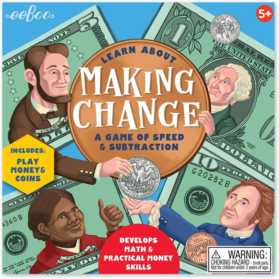 ボードゲーム 英語 アメリカ 689196507960 eeBoo: Making Change Game, Develops Math and Practical Monの画像
