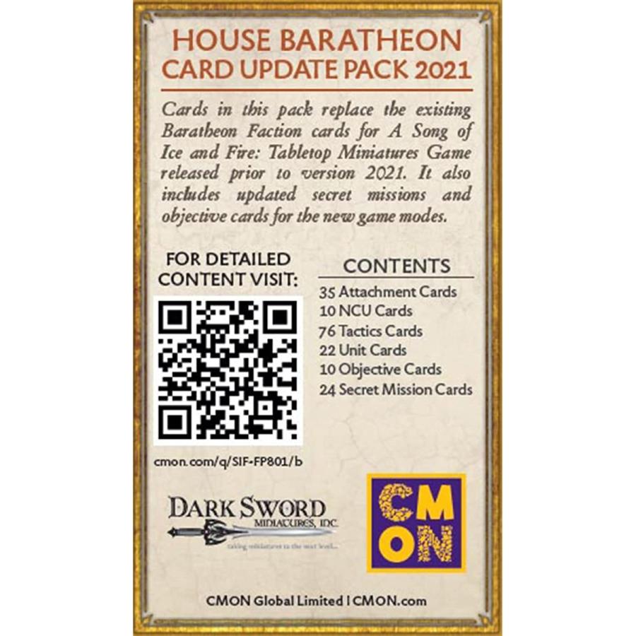 ボードゲーム 英語 アメリカ CMNSIFFP8 CMON A Song of Ice and Fire Tabletop Miniatures Baratheon Facの画像