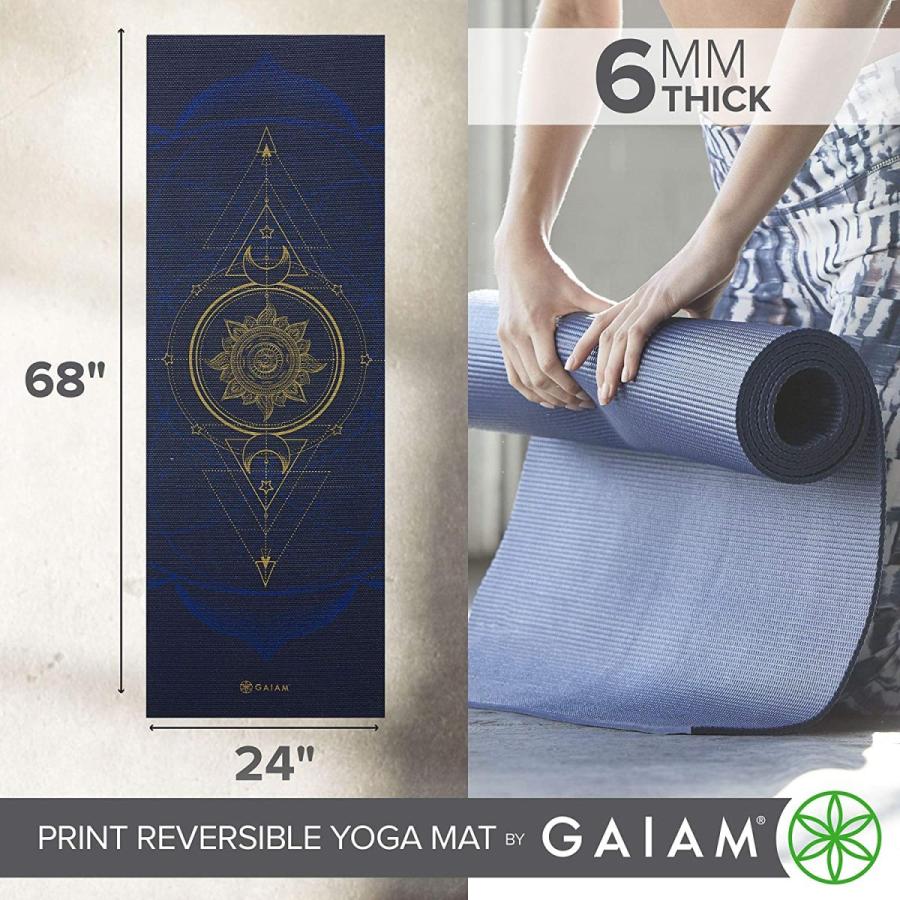 ヨガマット フィットネス 05-63369 Gaiam Yoga Mat Premium Print Reversible Extra Thick Non Slip Exercの画像