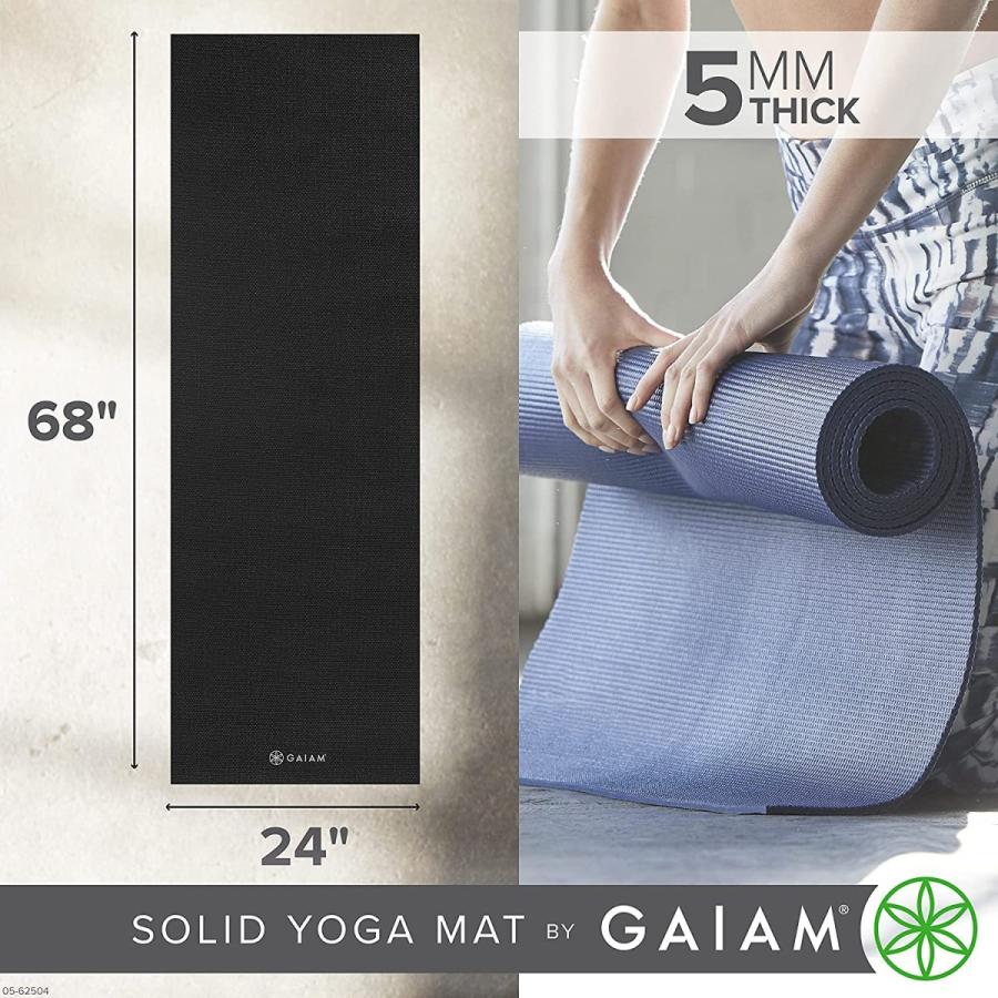 ヨガマット フィットネス 0018713625045 Gaiam Yoga Mat Premium Solid Color Non Slip Exercise \u0026 Fitnesの画像