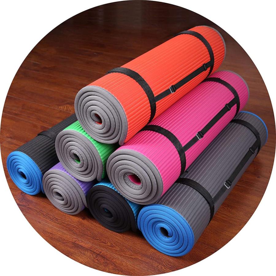 ヨガマット フィットネス BFGP-10GR Fitvids All-Purpose 2/5-Inch (10mm) Extra Thick High Density Antiの画像