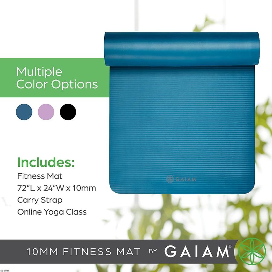 ヨガマット フィットネス 05-64495 Gaiam Extra-Thick Yoga Fitness Mat and Exercise Mat with Non-Slipの画像