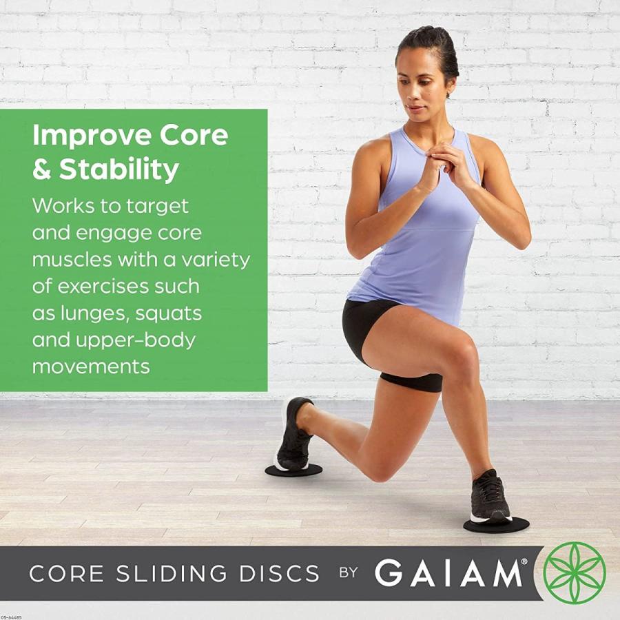 ヨガマット フィットネス 0018713644855 Gaiam Core Sliding Discs - Dual Sided Workout Sliders for Carの画像