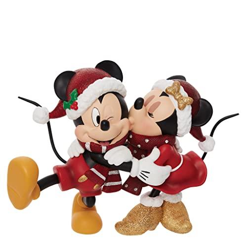 エネスコ Enesco 置物 インテリア 6010733 Enesco Disney Showcase Holiday Mickey and Minnie Mouse Kissのサムネイル