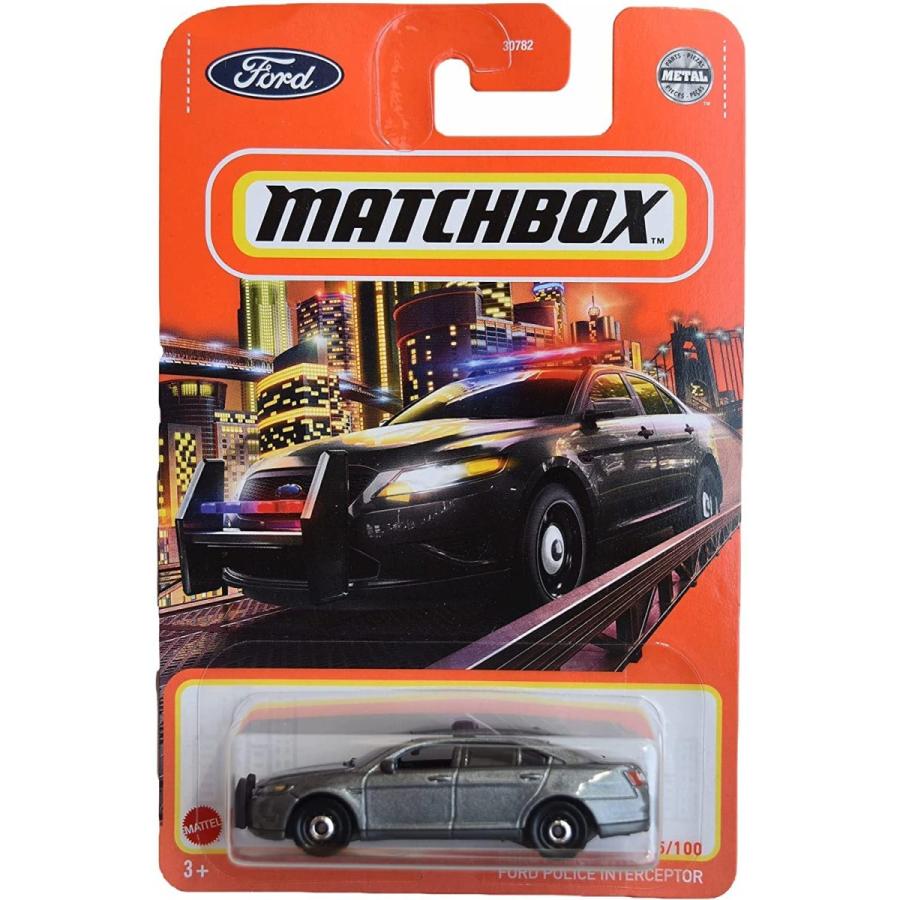 マッチボックス マテル ミニカー 30782 Matchbox Ford Police Interceptor, [Gray] 95/100