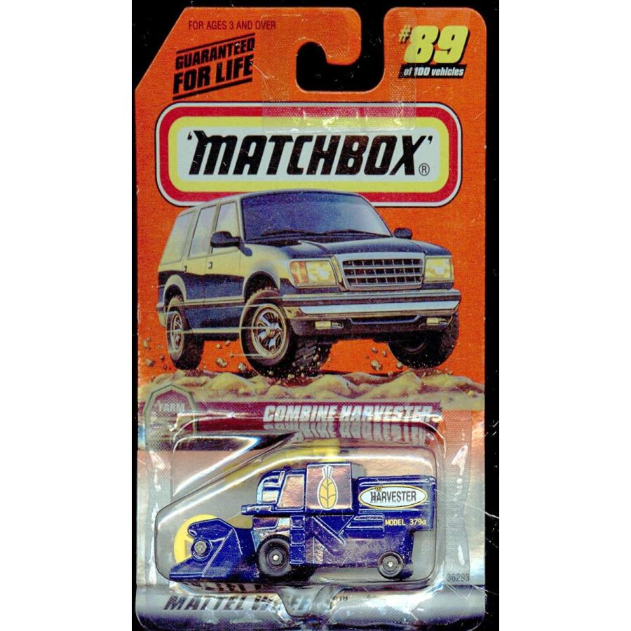 マッチボックス マテル ミニカー 1 Matchbox 1999-89/100 Farm BLUE/YELLOW Combine Harvester 1:64 Sc