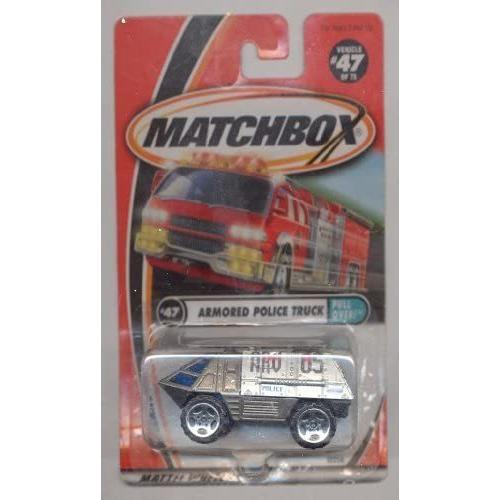 マッチボックス マテル ミニカー Matchbox 1999-47/75 Pull Over Gray Armored Police Truck 1:64 Scal