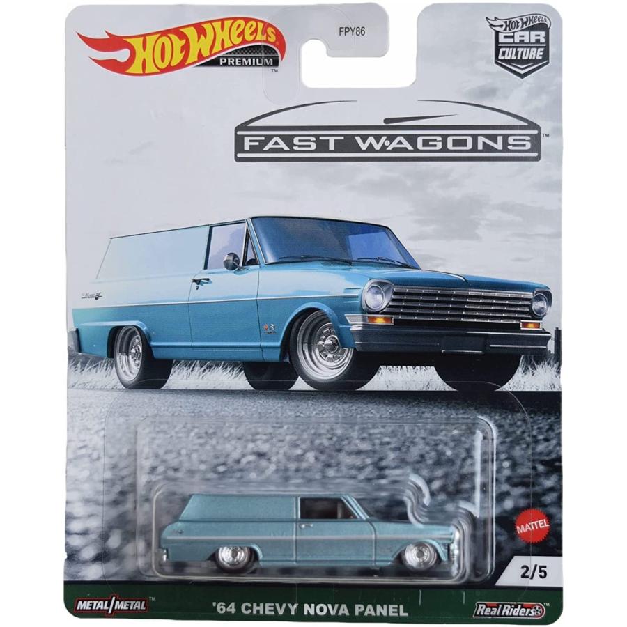 ホットウィール マテル ミニカー FPY86 Hot Wheels '64 Chevy Nova Panel - Fast Wagons 2/5 - Blue