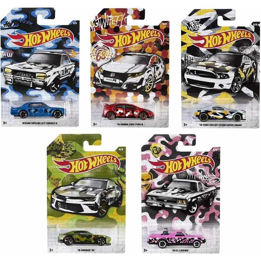 ホットウィール マテル ミニカー Hot Wheels Mattel 2019 Urban Camo Series Complete Bundle of 5 Die
