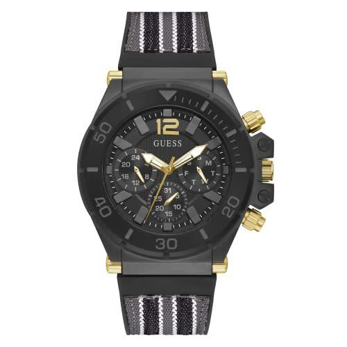 世界的に有名な 腕時計 ゲス GUESS GW0415G3 GUESS Men's Sport Multifunction FLEX 48mm Watch ? Black Dial Gunmetal Stainl 腕時計