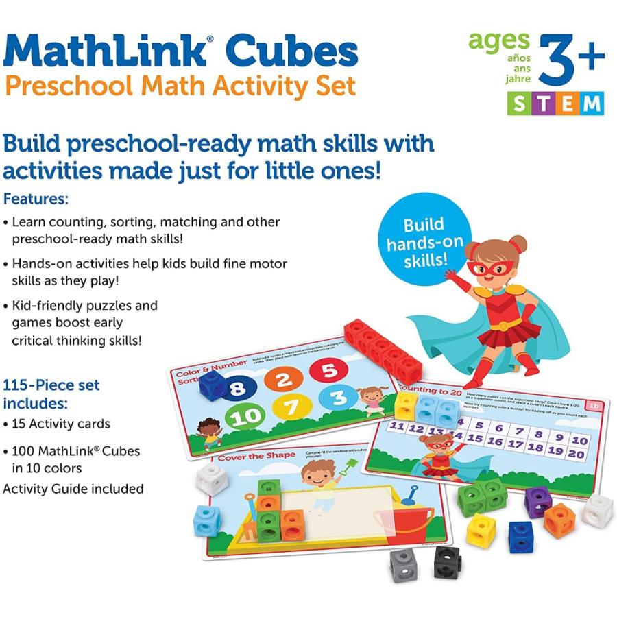知育玩具 パズル ブロック LER9335 Learning Resources MathLink Cubes Preschool Math Activity Set - Cl_4